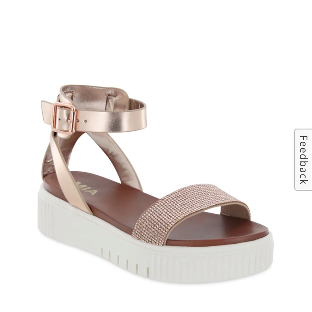BRAND NEW MIA PLATFORM ROSE GOLD SANDALS!!